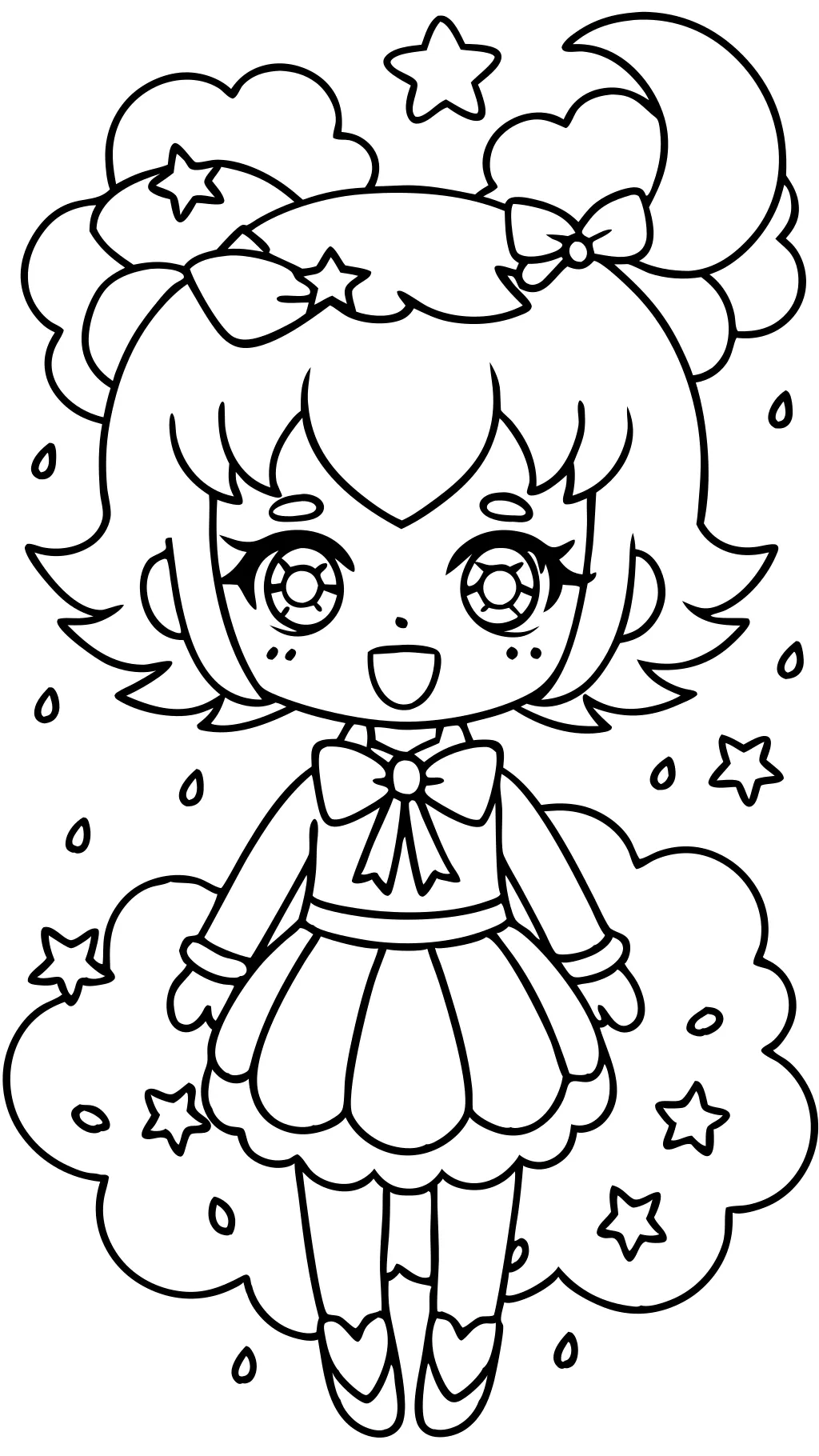 cute anime coloring page